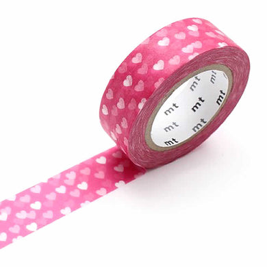 pink heart washi tape deep pink