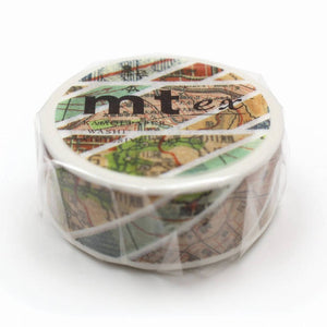 Map Stripes MT Washi Tape 18mmx7m - Japanese Masking Tape