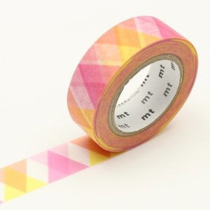 pink triangle washi tape diamond, mt, orange yellow