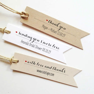 Personalized Made with Love Wedding Favors Square Gift Tags –