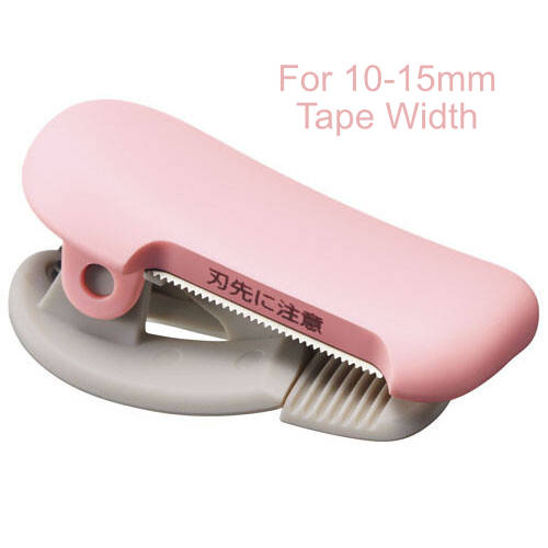 Pink Kokuyo Karu Cut Washi Tape Cutter Clip Masking Tape Dispenser Cutters for 10-15 mm width - Light Pink