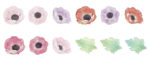 Poppy Anemone Bande Washi Tape Sticker Rolls Japanese