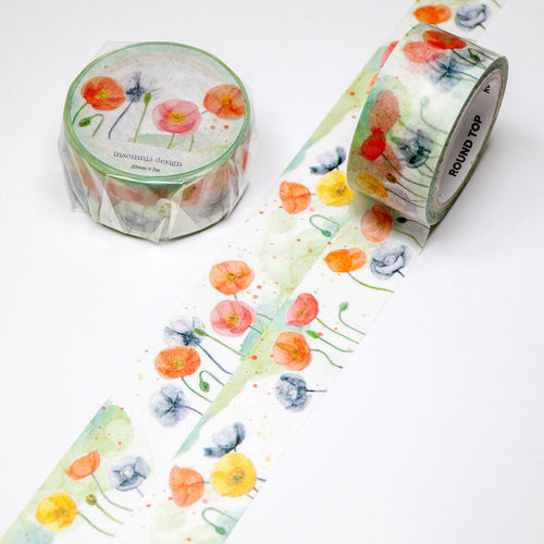 Poppy Washi Tape Spring Breeze Round Top - Japanese