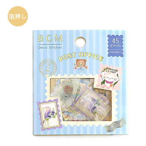 Post Office Animal Washi Flake Stickers BGM Deco Sticker Stamp Shape Planner Stickers (Washi Tape Material)