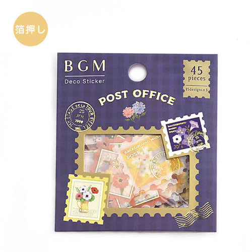 Post Office Flower Washi Flake Stickers BGM Deco Sticker Stamp Shape (Washi Tape Material)