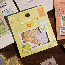 Garden Floral Washi Flake Stickers Post Office BGM Deco Sticker Stamp Shape Planner Stickers (Washi Tape Material)