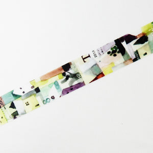 Prism World Abstract Buildings Washi Tape Liang Feng Water Color - Round Top - Japanese