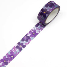 Purple Floral Washi Tape Sumire Reiwa Celebrate Color Violet Washi Tape Flowers Kimono Gold Foil GILDED Japanese