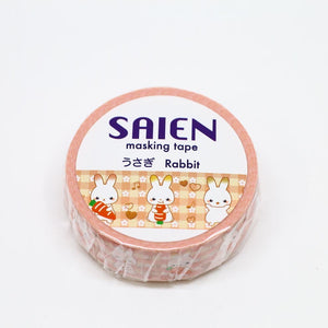 Bunny rabbits washi tape saien japanese