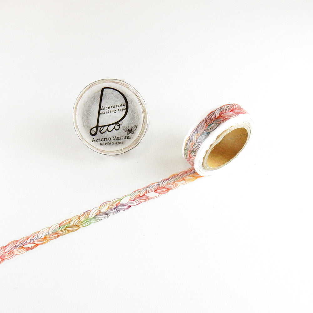 Rainbow Braided Yarn - Round Top Washi Tape - Japanese