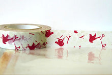 red birds and white leave, red brances washi tape