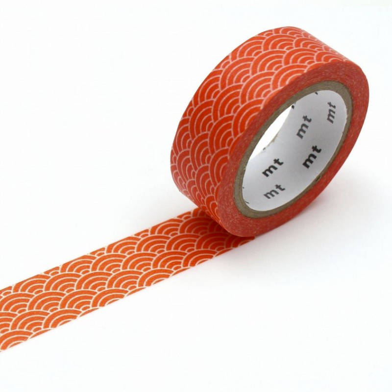 Ocean Wave Washi Tape MT Japanese Seigaihamon Traditional Pattern Pink, Red, Purple, Blue, Aqua
