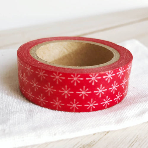 Red Starburst Washi Tape Christmas