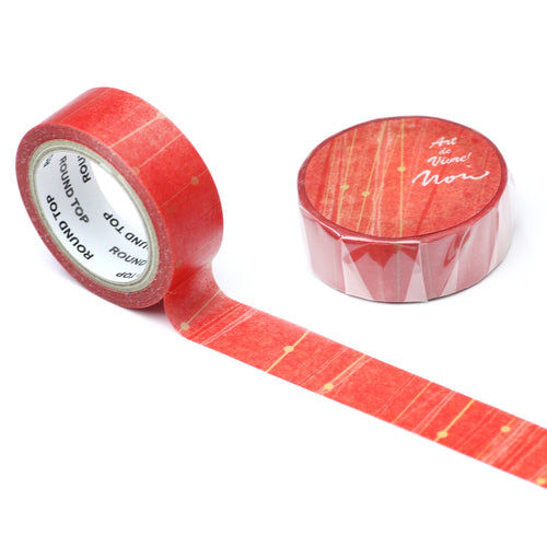 Red String Abstract Washi Tape Atelier Noir Round Top - Japanese
