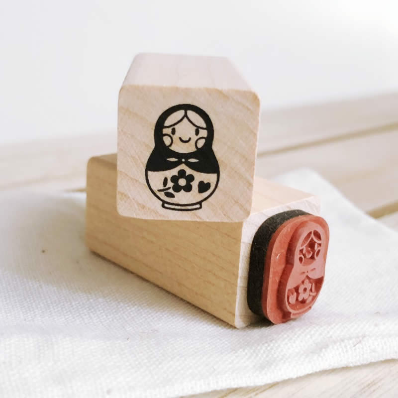 Russian Nesting Doll Rubber Stamp Small Craft Wooden Stamp