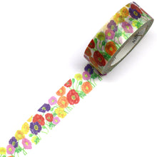 Saien Poppy Washi Tape Floral Japanese Kamiiso Sansyo