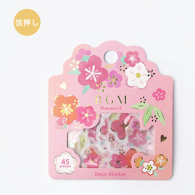 Sakura Washi Flower Sticker Flakes Cherry Blossom Floral BGM Deco Stickers Planner Stickers (Washi Tape Material) **