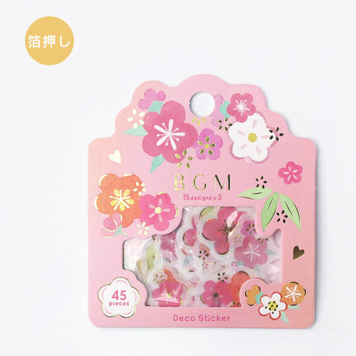 Sakura Washi Flower Sticker Flakes Cherry Blossom Floral BGM Deco Stickers Planner Stickers (Washi Tape Material) **