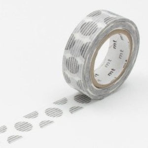 Script Stripe Dots Dark Gray Bubble Washi Tape MT Japanese (discontinued)