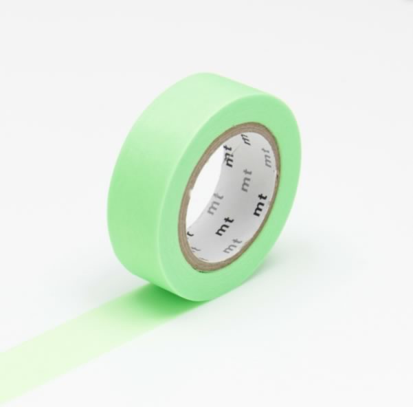 Bright Shocking Green MT Vibrant Solid Japanese Washi Tape