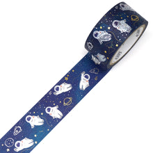 Astronaut Washi Tape Spaceship Saien Japanese Silver Foil Kamiiso Sansyo