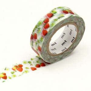 Strawberry washi tape, red strawberries MT japanese