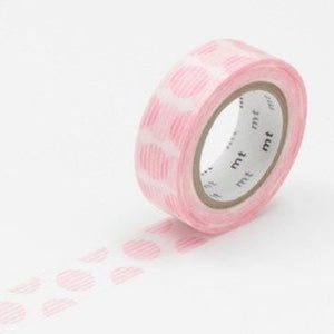 Script Stripe Dots Pink Bubble Washi Tape MT Japanese