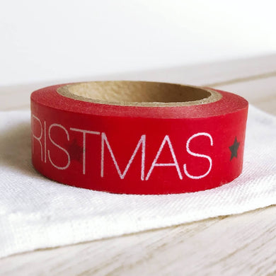 Text White on Red Merry Christmas Washi Tape