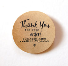 Load image into Gallery viewer, Thank you for your ORDER stickers, Custom thank you stickers for business, kraft Labels, Personalized Thank You Stickers Round 1.5 Inch (set of 60)