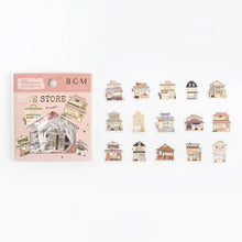 Vintage Cute Store Washi Sticker Flakes BGM Deco Stickers Stamp Shape (Washi Tape Material)