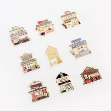 Vintage Cute Store Washi Sticker Flakes BGM Deco Stickers Stamp Shape (Washi Tape Material)