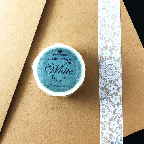 White Lace Washi Tape Round Top Yano Design - Japanese