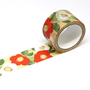 Wide Camellia Kimono Washi Tape Floral Japanese Kamiiso Sansyo