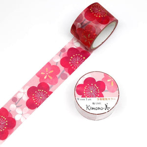 Wide Pink Ume Kimono Washi Tape Floral Plum Blossom Gold Foil GILDED Japanese
