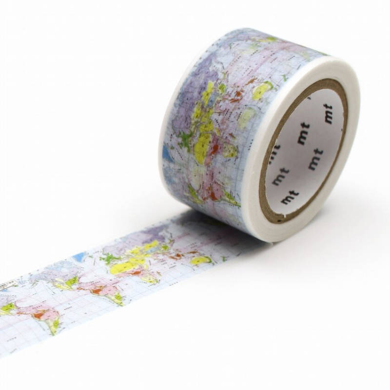 World Climates and Oceanic Currents Map MT Washi Tape 25mm x 10m - Japanese
