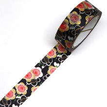 Yuu Gold Floral Ume Washi Tape Plum Flowers Gold Foil GILDED - Black Background - Japanesed